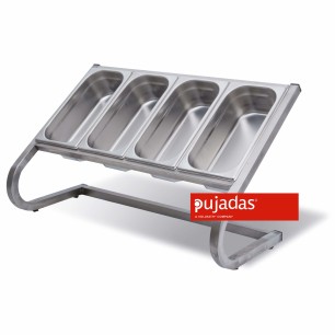 Иноксова стойка за 4 гастронорми GN 1/3  73,8х31х43см - Pujadas
