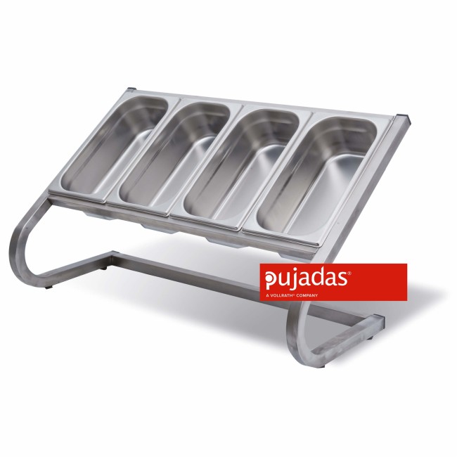 Иноксова стойка за 4 гастронорми GN 1/3  73,8х31х43см - Pujadas