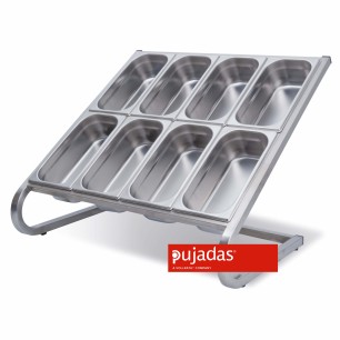 Иноксова стойка  за 8 гастронорми GN 1/3  73,8х46,5х60см - Pujadas