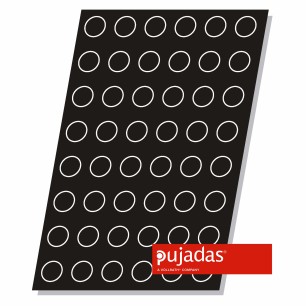 Форма за печене, силикон и фибростъкло, полусфера 48бр, ф42мм, h21мм, 20мл - Pujadas