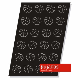 Форма за печене, силикон и фибростъкло цвете 24бр, ф78мм, h20мм, 80мл - Pujadas