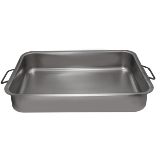 Иноксова тава правоъгълна с незалепващо покритие  50x36xh8см   (10858)  - Steel Pan