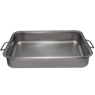 Иноксова тава правоъгълна с незалепващо покритие  50x36xh8см   (10858)  - Steel Pan
