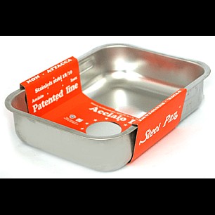 Иноксова тава правоъгълна  с  незалепващо покритие     35x26x7.5см  18/10 (11162)  - Steel Pan