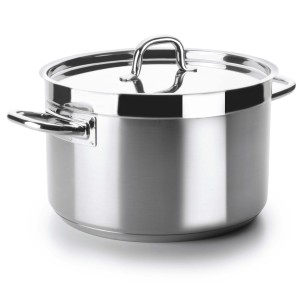 Иноксова  дълбока тенджера   с капак Chef-Luxe ф24см  h14см  6,70л  - Lacor