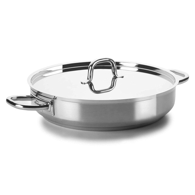 Иноксова тава плитка без капак  Chef-Luxe ф45см h8.5см 12л  - Lacor