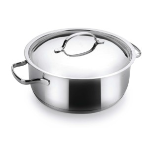 Иноксова плитка  тенджера с капак  Basic ф24см 3л  - Lacor