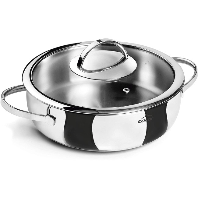 Иноксова плитка тенджера с капак  Belly ф28см  4.8л  - Lacor