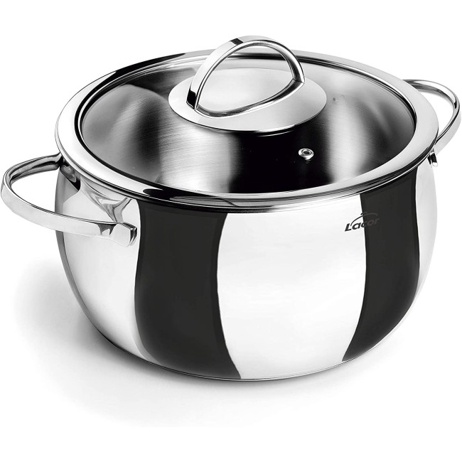 Иноксова тенджера с капак Belly ф24см  7л  - Lacor