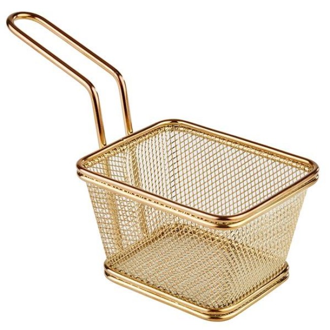 Метална кошничка за сервиране, златиста 10х8,5см SNACKHOLDER - APS