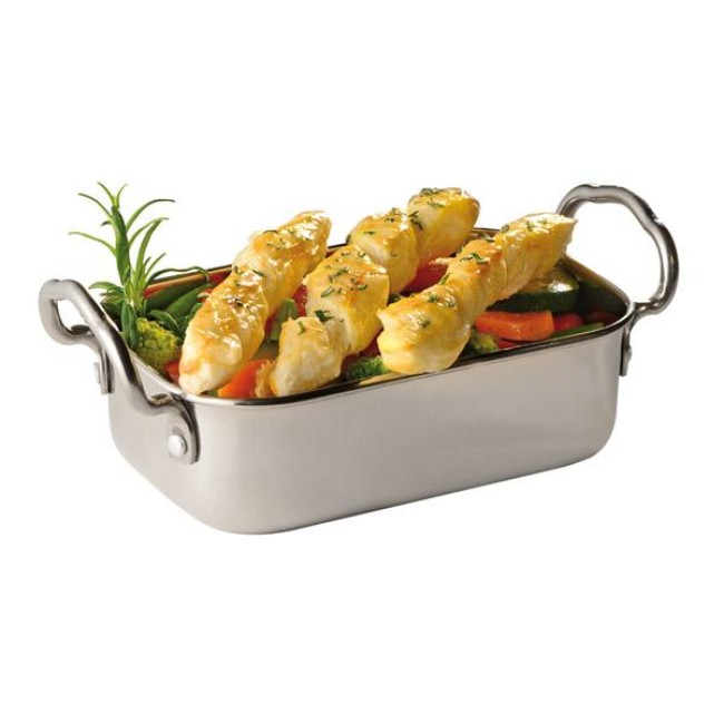 Иноксова тавичка с дръжки  мини 14,5х9,5см  500мл SNACKHOLDER - APS