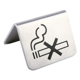 Иноксова информационна табела 5,5х5см NO SMOKING - APS