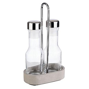 Иноксов оливерник на каменна основа, 2ка 14х8см, h25см ELEMENT - APS