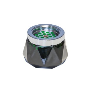 Стъклен пепелник с иноксов капак  ф12см DIAMOND - APS