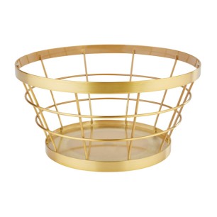 Иноксова стойка златиста  ф21/15см  BASKET - APS