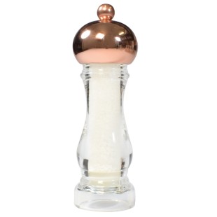 Акрилна мелничка за сол  с медна  капачка   16,5см  BISETTI-(9620S)