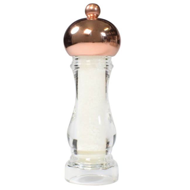 Акрилна мелничка за сол  с медна  капачка   16,5см  BISETTI-(9620S)