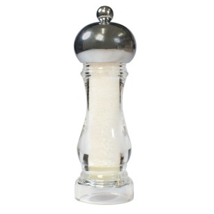 Акрилна мелничка за сол с хромирана  капачка  16,5см BISETTI-(9420S)