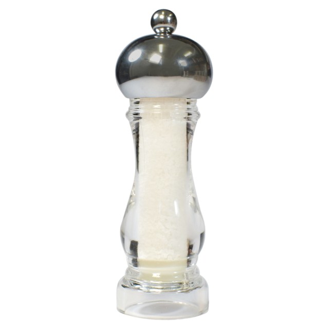 Акрилна мелничка за сол с хромирана  капачка  16,5см BISETTI-(9420S)