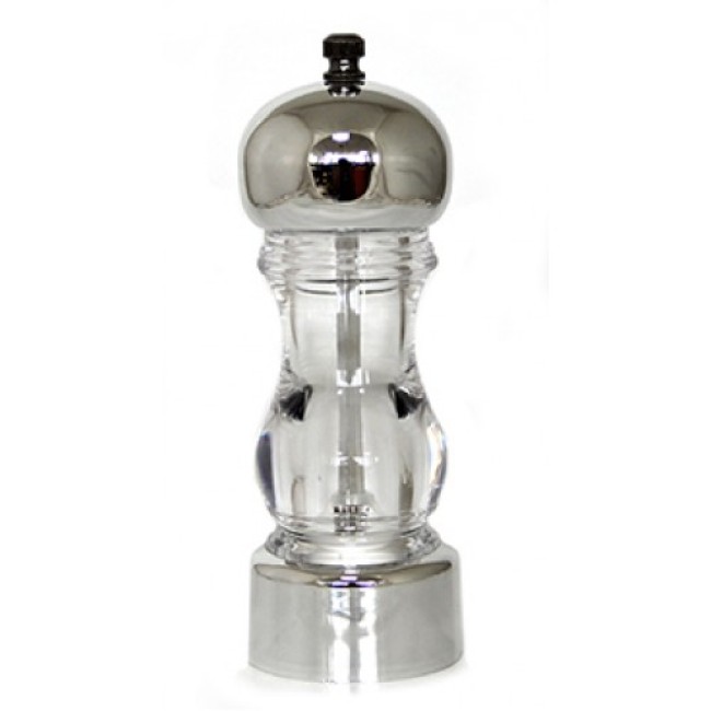 Акрилна мелничка за черен пипер/сол с хромиран капак 15см  F2424 (180996-1) - Horecano