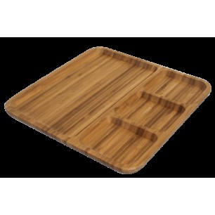 Бамбукова табла за сервиране с 4 отделения 18x28xh1,6 см CN-(0702) - Horecano