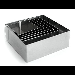Иноксови квадрати 6бр. 6,7,8,9,10,12см  - №8176 CN-(5223-4043) (M) - Horecano