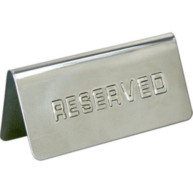Иноксова табелка за маса - Reserved