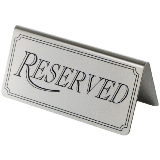 Иноксова табелка за маса - Reserved