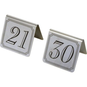 Иноксови табелки за маса - комплект от 21 до 30