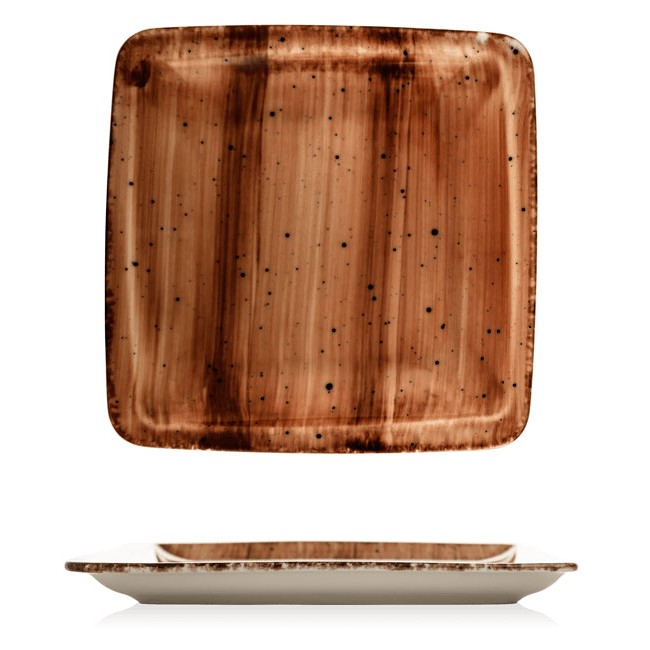 Порцеланова чиния квадратна 17x17см  BROWN (NBNORD17X17DU50KH)ГП  - Gural Porselen