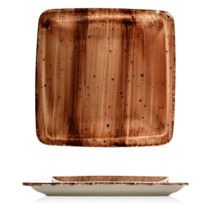 Порцеланова чиния квадратна 19x19см  BROWN (NBNORD19X19DU50KH)ГП  - Gural Porselen