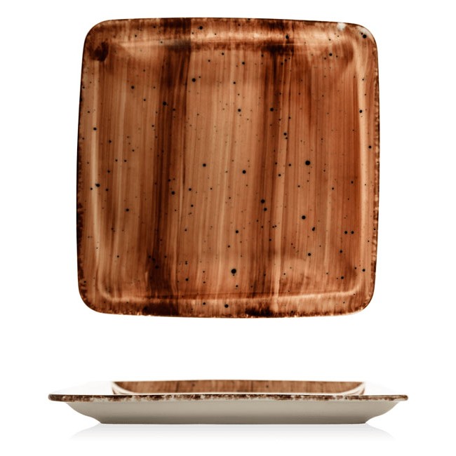 Порцеланова чиния квадратна 19x19см  BROWN (NBNORD19X19DU50KH)ГП  - Gural Porselen