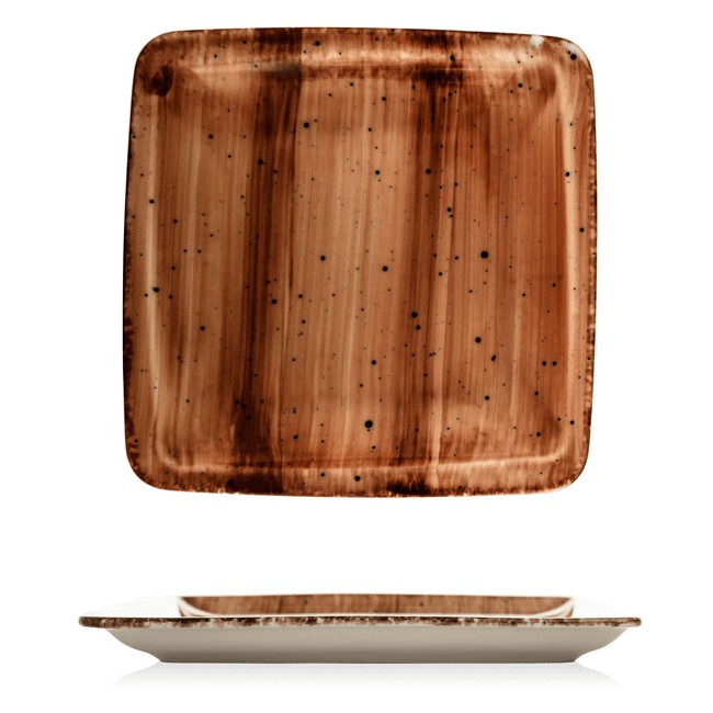 Порцеланова чиния квадратна 25x25см  BROWN (NBNORD25X25DU50KH)ГП  - Gural Porselen
