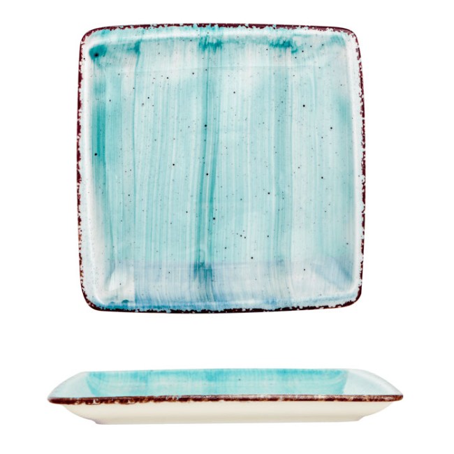 Порцеланова чиния квадратна 19x19см  TURQUOISE (NBNORD19X19DU50TM)ГП  - Gural Porselen