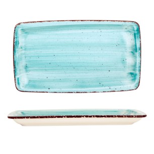 Порцеланово плато правоъгълно 29x17см  TURQUOISE (NBNORD29X17KY50TM)ГП  - Gural Porselen