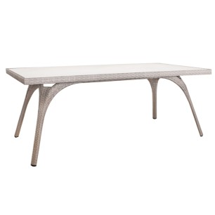 Ратанова маса правоъгълна 180x90x75см - PVC алуминиева рамка (GG-DT6016) ГР - Horecano