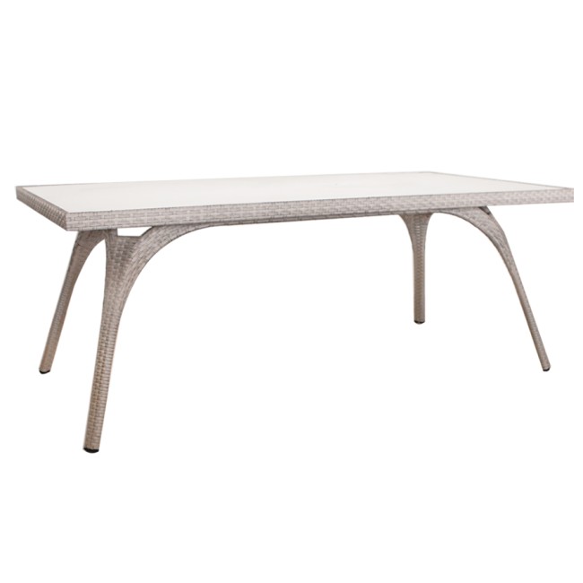Ратанова маса правоъгълна 180x90x75см - PVC алуминиева рамка (GG-DT6016) ГР - Horecano