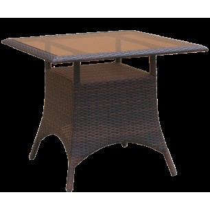 Ратанова маса 90x90см кафява (ТС-108G / АС-0040) ГР - Horecano