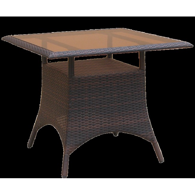 Ратанова маса 90x90см кафява (ТС-108G / АС-0040) ГР - Horecano