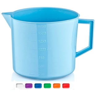 Пластмасово канче мерително 1.75л  14x18.5см различни цветове (HU-200)   -  Irak Plastik