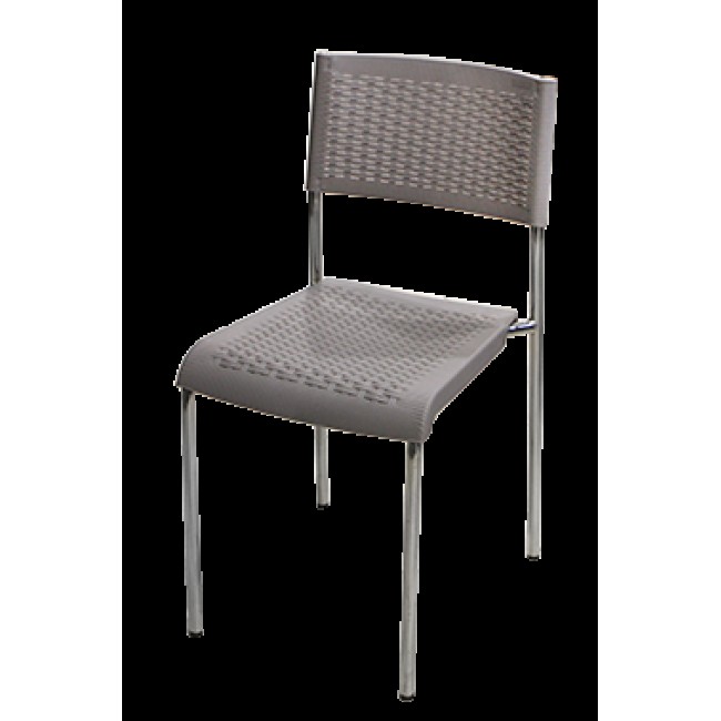 Ратанов стол тъмно кафяв с хром никелови крака  - PVC CLASSIC (HK-715) -  Irak Plastik