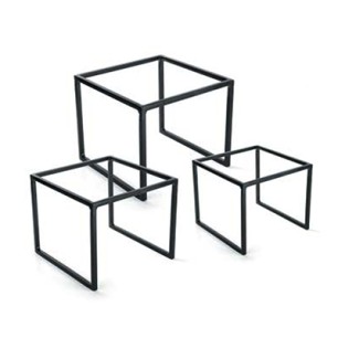 Метални стойки за блок маса 3бр   квадратни  15x15x7.5см/20x20 x10.25см/25.5x25.5x12.7см  SG-79778(A,B,C)  - Horecano