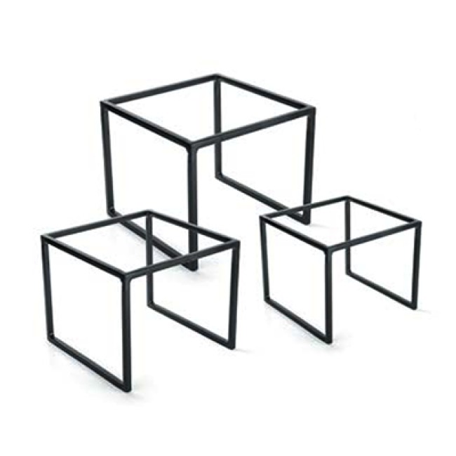 Метални стойки за блок маса 3бр   квадратни  15x15x7.5см/20x20 x10.25см/25.5x25.5x12.7см  SG-79778(A,B,C)  - Horecano