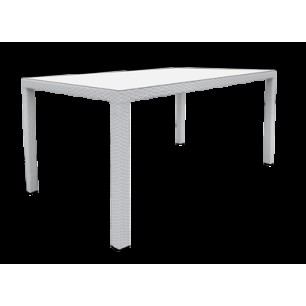 Ратанова маса 150x90x75 см бяла -  PVC (B 1016-L-W) - Horecano