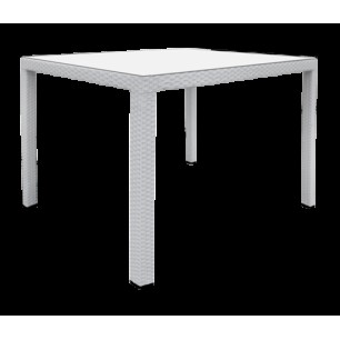 Ратанова маса 90x90x75 см бяла -  PVC (B 1016 W) - Horecano