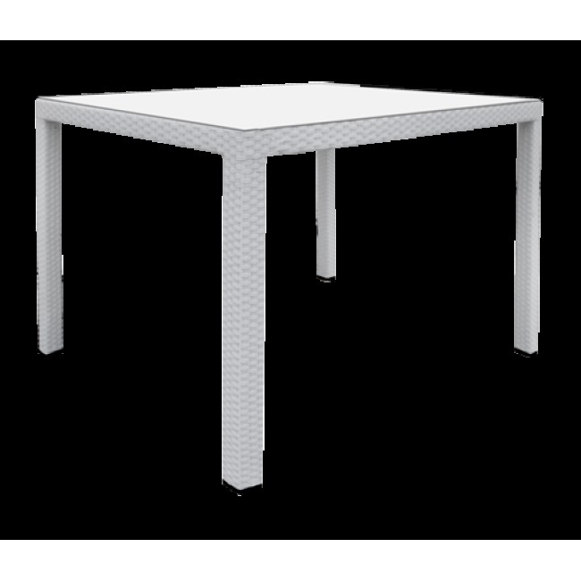 Ратанова маса 90x90x75 см бяла -  PVC (B 1016 W) - Horecano