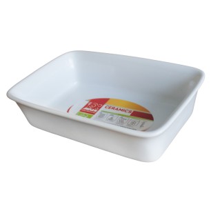 Керамична тава правоъгълна бяла 19.8x12.8x4.8см (YR15135G1-7.75) - Horecano