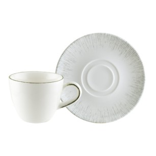Порцеланова чашка с чинийка 80мл BONNA-IRIS-(IRS GRM 02KT / E103 RIT 02KF)