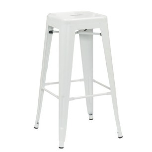 Метален бар стол 43x43x76см ANTIQUE-RETRO WHITE- (630-W) - Horecano