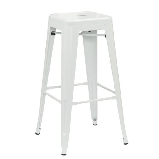 Метален бар стол 43x43x76см ANTIQUE-RETRO WHITE- (630-W) - Horecano